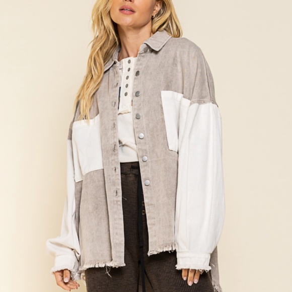 POL Jackets & Blazers - $39 START #139 POL Oversized Twill Relaxed Fit Jacket  Shacket SR19